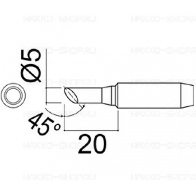 Наконечник HAKKO для паяльников DASH N454-T-5C Наконечник HAKKO для паяльников DASH N454-T-5C