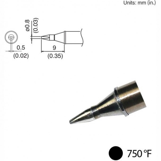 Наконечник HAKKO для станций FX-100 (400℃) T31-02D08 Наконечник HAKKO для станций FX-100 (400℃) T31-02D08