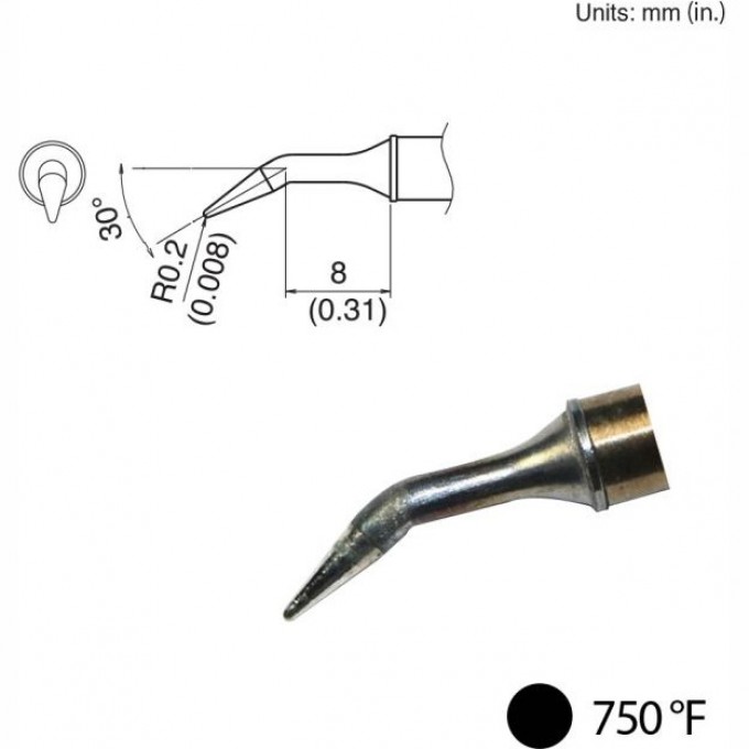 Наконечник HAKKO для станций FX-100 (400℃) T31-02JL02 Наконечник HAKKO для станций FX-100 (400℃) T31-02JL02