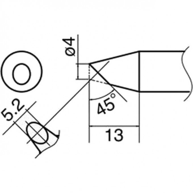 Наконечник HAKKO для станций FX-801 T33-BC4 Наконечник HAKKO для станций FX-801 T33-BC4