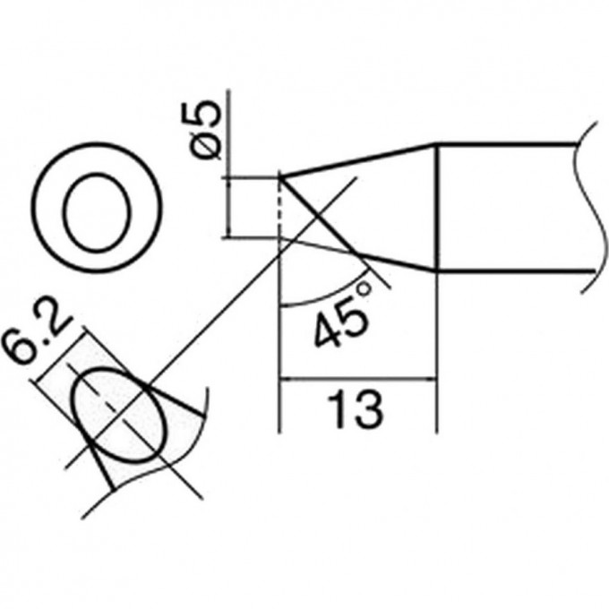 Наконечник HAKKO для станций FX-801 T33-BC5 Наконечник HAKKO для станций FX-801 T33-BC5