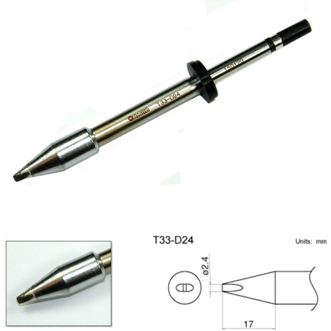 Наконечник HAKKO для станций FX-801 T33-D24 Наконечник HAKKO для станций FX-801 T33-D24