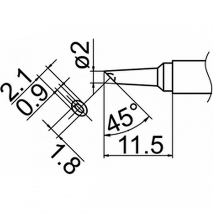 Наконечник HAKKO для станций FX-950 / FX-951 / FX-952 / FM-203 T12-BCM2 Наконечник HAKKO для станций FX-950 / FX-951 / FX-952 / FM-203 T12-BCM2