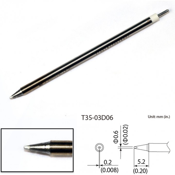 Сменный наконечник HAKKO (350℃) T35-03D06 Сменный наконечник HAKKO (350℃) T35-03D06