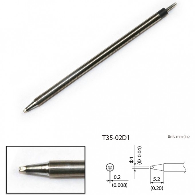 Сменный наконечник HAKKO (400℃) T35-02D1 Сменный наконечник HAKKO (400℃) T35-02D1