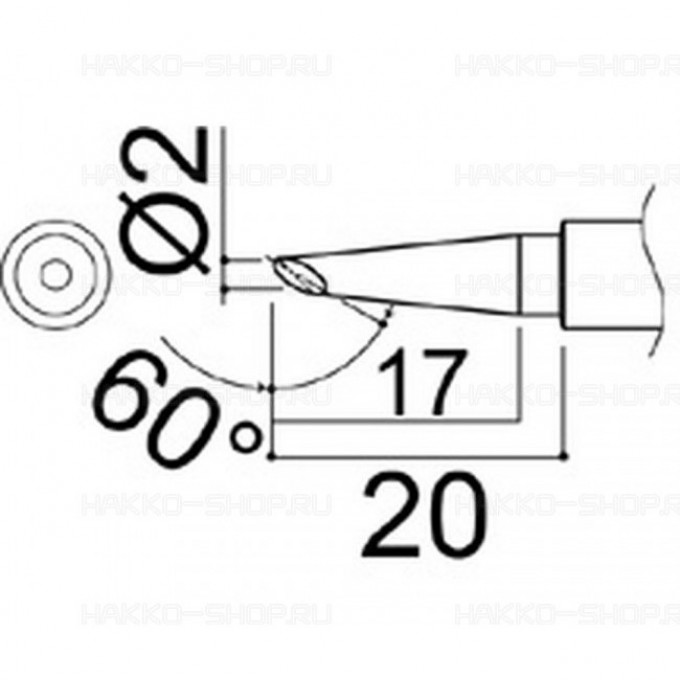Сменный наконечник HAKKO для паяльников PRESTO 980-T-BC Сменный наконечник HAKKO для паяльников PRESTO 980-T-BC