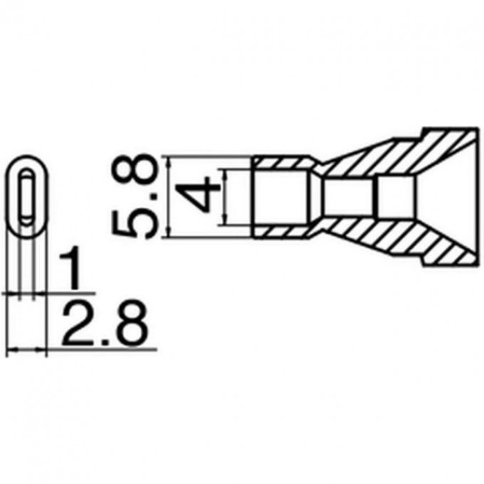 Сопло HAKKO овального типа (4×1 мм) N61-16 Сопло HAKKO овального типа (4×1 мм) N61-16