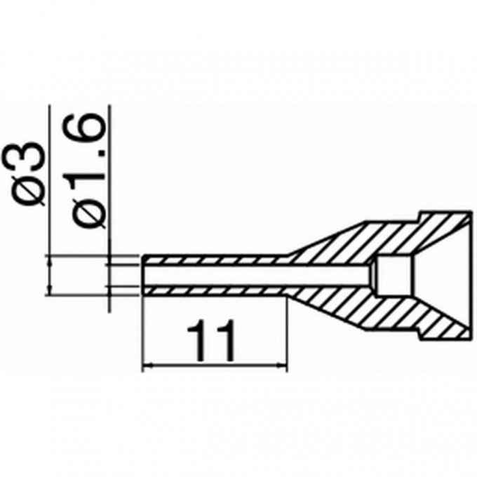 Сопло HAKKO удлиненного типа (1,6 мм) N61-14 Сопло HAKKO удлиненного типа (1,6 мм) N61-14